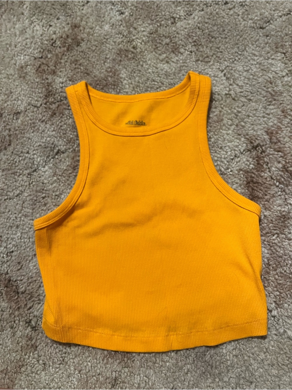 wild fable Mustard Yellow Ribbed Crop Tank